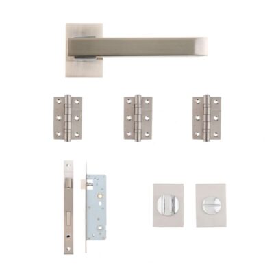 Argo Satin Nickel Chrome Slim Bathroom Kit - DE
