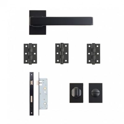 Argo Matt Black Slim Bathroom Kit - DE