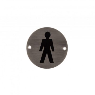 3 inch Round Steel Male Pictogram Sign