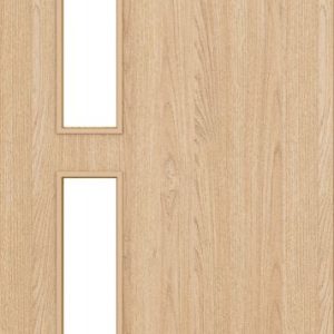 Flush Oak D07 Glazed FD30 44mm Pre-Finished Firedoor - DE