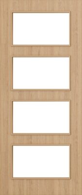 Flush Oak D04 Glazed FD30 44mm Pre-Finished Firedoor - DE