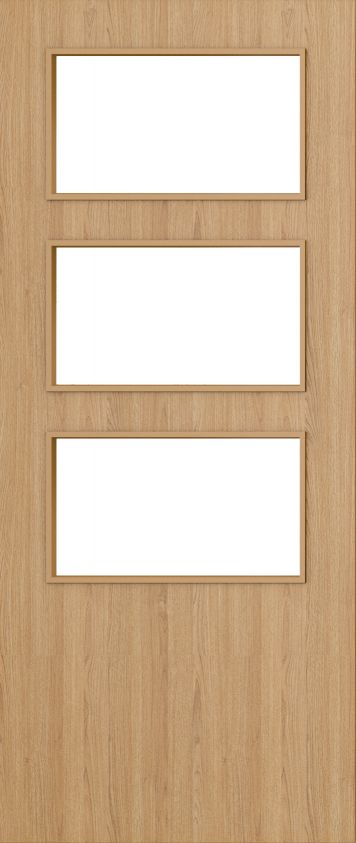 Flush Oak D03 Glazed FD30 44mm Pre-Finished Firedoor - DE