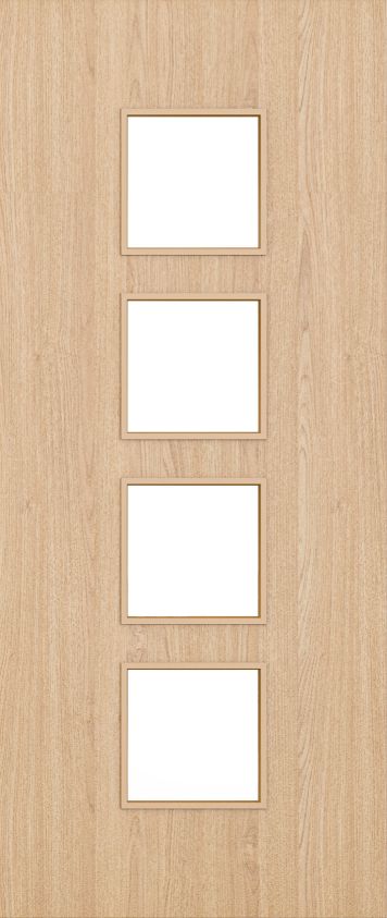 Internal Flush Oak D09 Glazed FD30 44mm Pre-Finished Fire Door