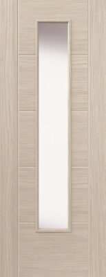 Internal Laminate Tigris (CLEAR GLASS) Ivory Pre-Finished Door