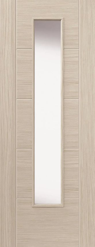Internal Laminate Tigris (CLEAR GLASS) Ivory Pre-Finished Door