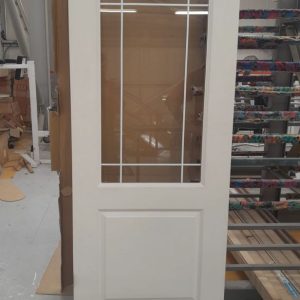 Internal White Woodgrain White Leaded Half-Light (CLEAR GLASS) DG Door