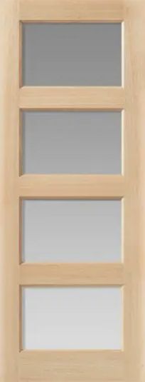Internal Oak Pattern 50 Mersey (OBSCURE CLEAR EDGE GLASS) Un-Finished Door