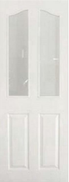Internal White Primed Provincial Un-Glazed (No Glass) Woodgrain Door