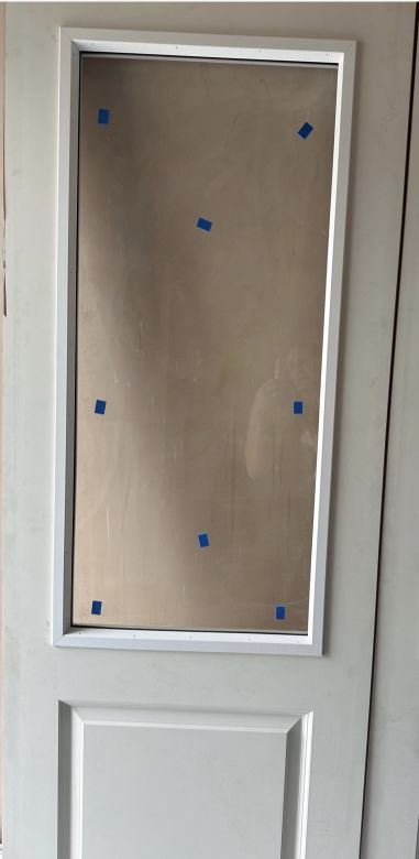 Internal White Primed 2 Panel Square Top Half Light (CLEAR GLASS) FD30 44mm Smooth Door - Image 2