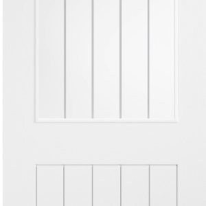 Internal White Pre-Finished Laminate Cottage (CLEAR GLASS FROSTED LINES) Semi Solid Core Door