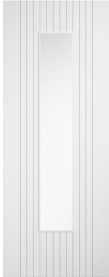 Internal White Laminate Pre-Finished Sydney (CLEAR GLASS) Semi Solid Core Door