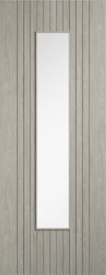 Internal Light Grey Laminate Pre-Finished Sydney (CLEAR GLASS) Semi Solid Core Door