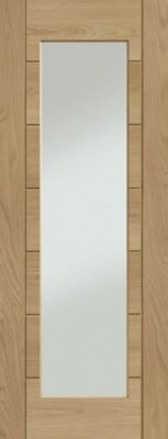 Internal Oak Palermo Essential 1 Light (CLEAR GLASS) Un-Finished Door