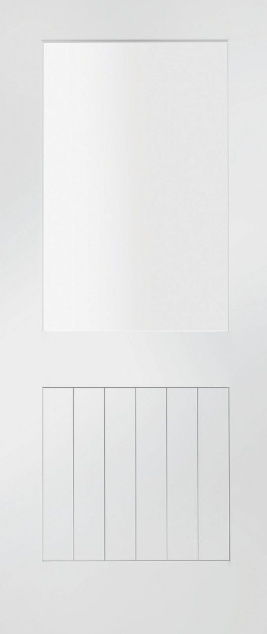 White Primed Suffolk (CLEAR GLASS) FD30 44mm Fire Door - XL