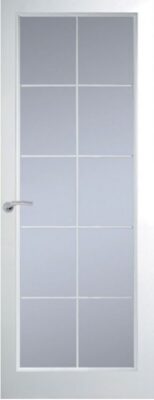 Internal White Woodgrain Manhattan White Leaded 10 Light (CLEAR GLASS) Door