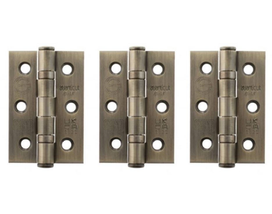 Antique Brass 3 inch Butt Hinges 3 Per Pack - MB