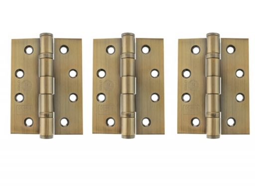 Antique Brass 4 inch Butt Hinges 3 Per Pack - MB