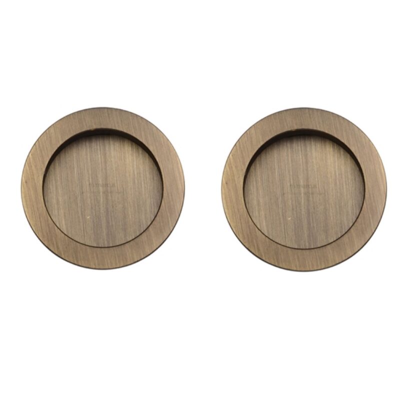 Flush Pull Antique Brass (Per Pair)