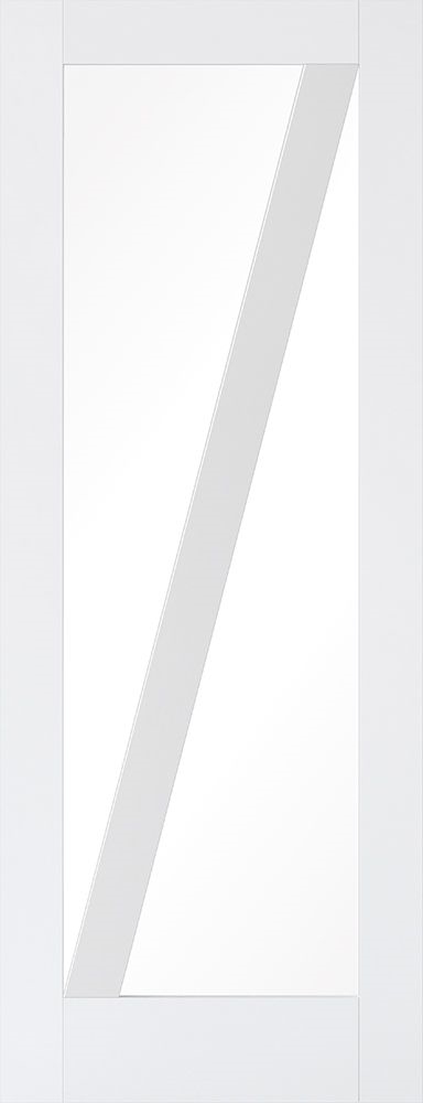 Internal Barn Primed White (CLEAR GLASS) Solid Core Door