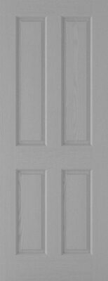 Textured 4 Panel Grey FD30 - Prefinished - Woodgrain - LPD
