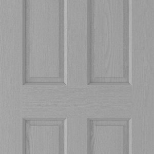 Textured 4 Panel Grey FD30 - Prefinished - Woodgrain - LPD
