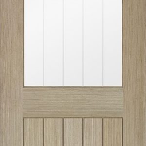 Internal Belize Light Grey Pre Finished (CLEAR GLASS FROSTED LINES) Door