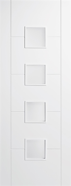 Internal White Primed Vancouver 4L (OBSCURE GLASS) Solid Core Door