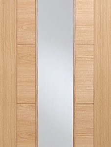 Internal Oak Vancouver Long Light (CLEAR GLASS) Pre-Finished Door - LPD