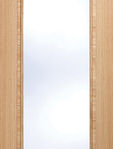 Internal Oak Vancouver Pattern 10 (CLEAR GLASS) Pre-Finished FD30 44mm Fire Door
