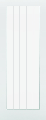 Internal White Primed Textured Vertical 1 Light (CLEAR GLASS ETCHED LINES) Door