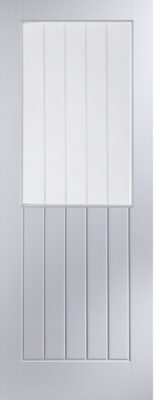 Internal White Primed Newark (VERTICAL ETCHED CLEAR GLASS) Woodgrain Door