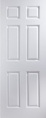 Internal White Primed 6 Panel Woodgrain FD30 44mm Fire Door