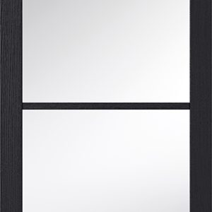 Internal Charcoal Pre-Finished Grained/Textured Soho (CLEAR GLASS) Solid Core Door