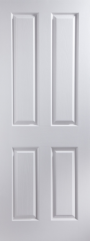 Internal White Primed Oakfield 4 Panel Woodgrain 35mm FD30 Fire Door