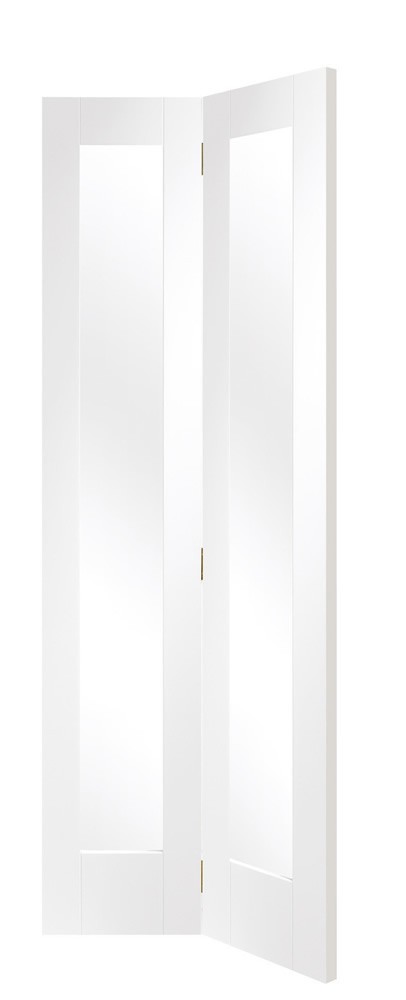 Internal White Primed Pattern 10 Bifold (CLEAR GLASS) - XL