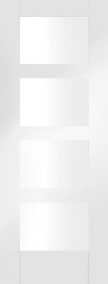 White Primed Shaker 4 Light (CLEAR GLASS) - XL