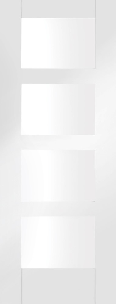White Primed Shaker 4 Light (CLEAR GLASS) - XL