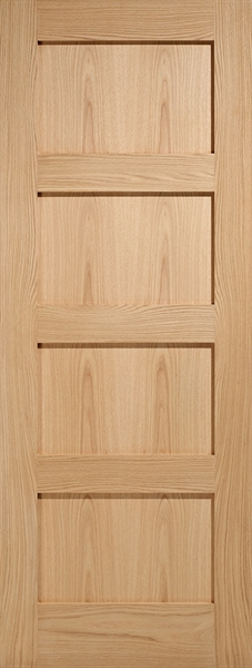 Oak Shaker 4 Panel Un-Finished Solid Core Door - LPD