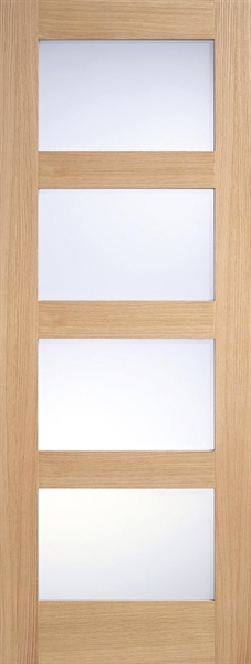 Internal Oak Shaker (OBSCURE GLASS) Un-Finished Solid Core Door