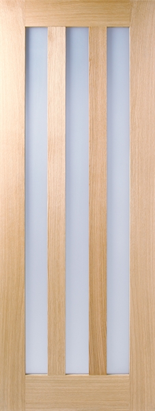 Internal Oak Utah (OBSCURE GLASS) Pre-Finished Solid Core Door
