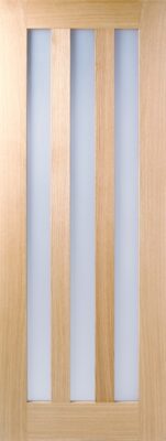 Oak Utah (CLEAR GLASS) Un-Finished Solid Core Door - LPD