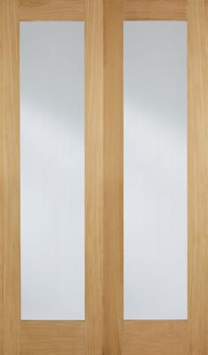 Oak Pattern 20 (CLEAR GLASS) Un-Finished Pair Solid Core - LPD