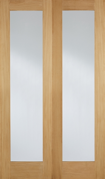 Oak Pattern 20 (CLEAR GLASS) Un-Finished Pair Solid Core - LPD