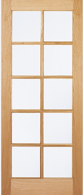 Internal Oak SA Un-Finished (CLEAR GLASS) 10L Door