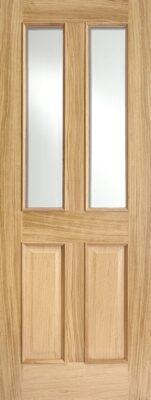 Oak Richmond RM2S (CLEAR BEVELLED GLASS) Solid Core Un-Finished Door - LPD