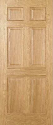 Oak Regency Pre-Finished 6 Panel Solid Core Door - LPD