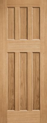 Oak DX 60s Style Solid Core Un-Finished Door - LPD