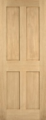 Oak London Un-Finished Flat Panel Solid Core Door - LPD