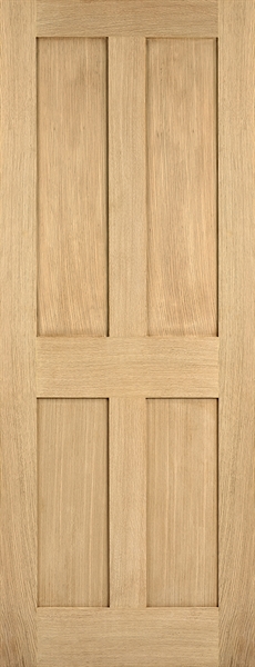 Oak London Un-Finished Flat Panel Solid Core Door - LPD