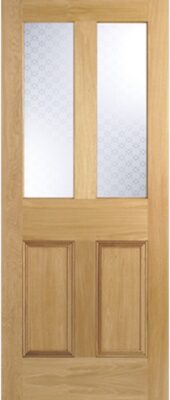 Internal Oak Malton (SCREENPRINT GLASS) Un-Finished - Solid Core - LPD